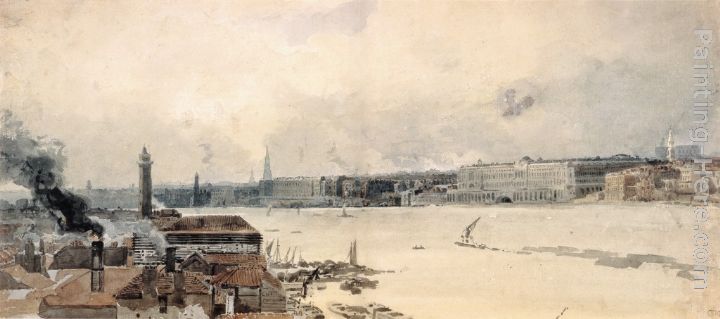 Study for the Eidometropolis the Thames from Westminster to Somerset House painting - Thomas Girtin Study for the Eidometropolis the Thames from Westminster to Somerset House art painting